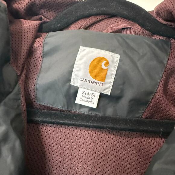 Carhartt Women's Rockford Jacket Rain Coat Black Hooded Small Cinch Waist Shell - Picture 3 of 7